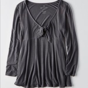 AEO SOFT & SEXY TIE FRONT T-SHIRT